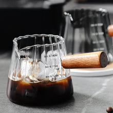 Load image into Gallery viewer, Wooden Handle Glass Espresso Measuring Cup