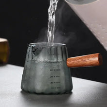 Load image into Gallery viewer, Wooden Handle Glass Espresso Measuring Cup