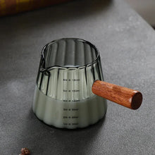 Load image into Gallery viewer, Wooden Handle Glass Espresso Measuring Cup