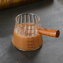 Load image into Gallery viewer, Wooden Handle Glass Espresso Measuring Cup