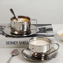 Load image into Gallery viewer, Stainless Steel Coffee Cups With Tray Stirring Spoon
