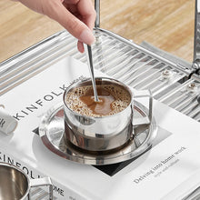Load image into Gallery viewer, Stainless Steel Coffee Cups With Tray Stirring Spoon
