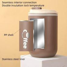 Load image into Gallery viewer, Stainless Steel Thermos Coffee Cup with Silicone Straw
